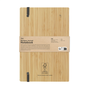 Logo trade promotional merchandise picture of: Bamboo Journal Naked Spine Paper Notebook A5