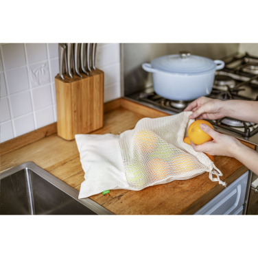 Logotrade promotional product image of: Natura Organic GOTS Mesh Bag (120 g/m²) fruit bag