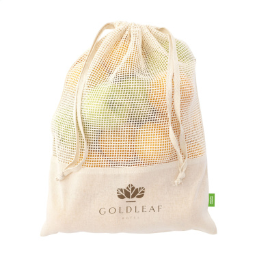 Logotrade corporate gift picture of: Natura Organic GOTS Mesh Bag (120 g/m²) fruit bag