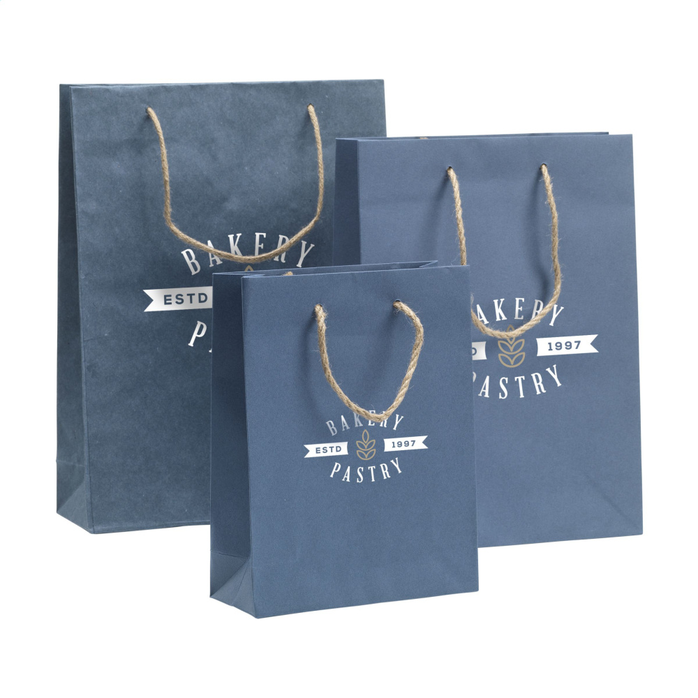 Logo trade corporate gifts image of: Leaf It Bag recycled with jeans fibres (180 g/m²) L