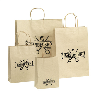 Logo trade promotional gifts picture of: Leaf It Bag recycled grass paper (120 g/m²) S