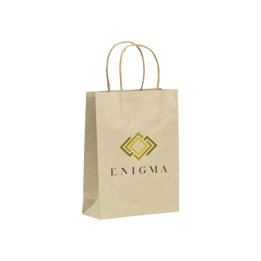 Logo trade corporate gift photo of: Leaf It Bag recycled grass paper (120 g/m²) M