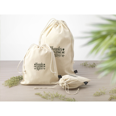 Logotrade promotional giveaways photo of: Gift Pouch Natural GRS Recycled Cotton (150 g/m²) S