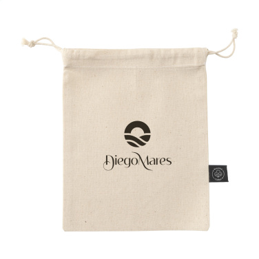 Logotrade promotional giveaway picture of: Gift Pouch Natural GRS Recycled Cotton (150 g/m²) S