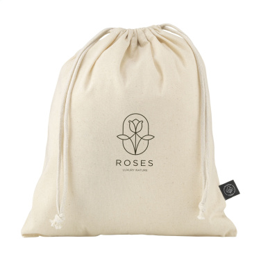 Logotrade corporate gift picture of: Gift Pouch Natural GRS Recycled Cotton (150 g/m²) M