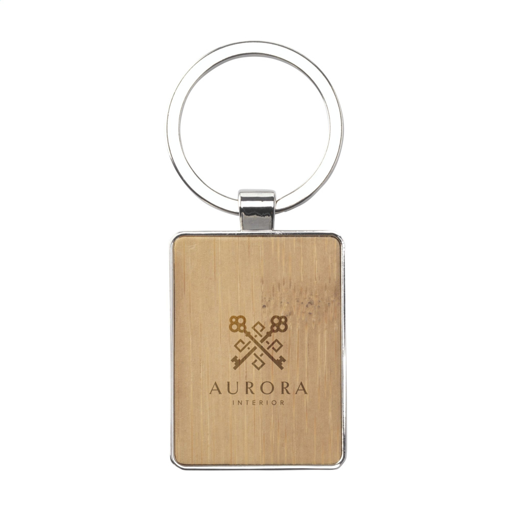 Logotrade promotional giveaways photo of: Bamboo Key Rectangle keyring