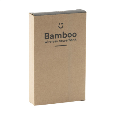 Logo trade corporate gifts picture of: Bamboo 8000 Wireless Powerbank wireless charger