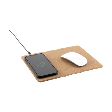 Logotrade promotional product picture of: Cork Wireless Charging Mousepad