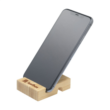 Logotrade promotional merchandise image of: Supporto Bamboo phone stand