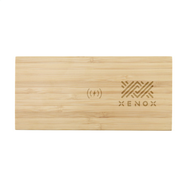 Logo trade business gift photo of: Bamboo Alarm Clock with Wireless Charger