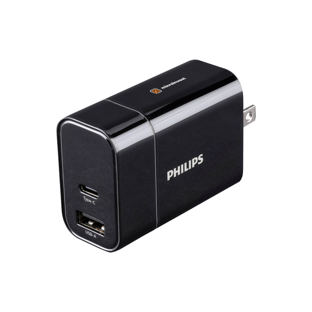 Logo trade business gifts image of: Philips Travel Charger