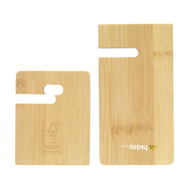 Logo trade promotional giveaways picture of: Miyo Bamboo Phone Stand