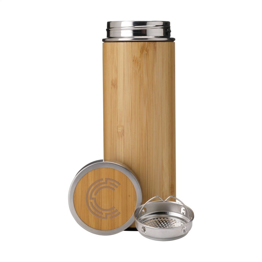 Logo trade promotional giveaway photo of: Osaka 360 ml bamboo thermo bottle/thermo cup