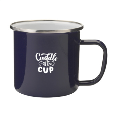 Logo trade promotional gift photo of: Retro Silver Enamel Mug 350 ml