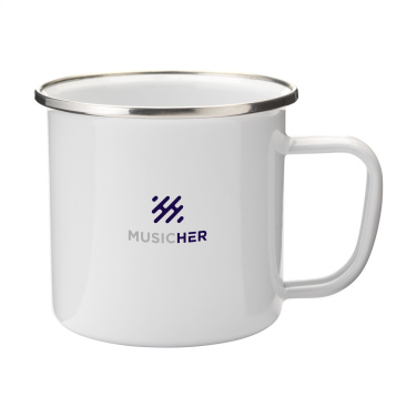 Logo trade advertising product photo of: Retro Silver Enamel Mug 350 ml