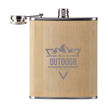 Logotrade promotional product picture of: Hipflask Bamboo 200 ml drinking bottle