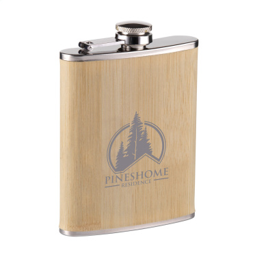 Logotrade advertising product picture of: Hipflask Bamboo 200 ml drinking bottle