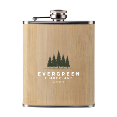 Logo trade promotional product photo of: Hipflask Bamboo 200 ml drinking bottle