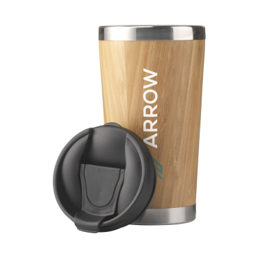 Logo trade business gift photo of: Tokyo 450 ml bamboo thermo cup