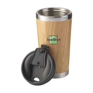 Logo trade promotional gift photo of: Tokyo 450 ml bamboo thermo cup