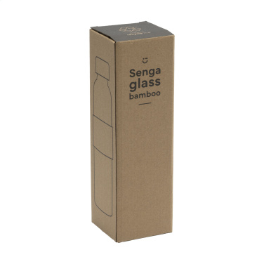 Logo trade advertising products image of: Senga Glass Bamboo 500 ml drinking bottle