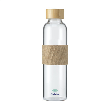 Logo trade promotional giveaway photo of: Senga Glass Bamboo 500 ml drinking bottle