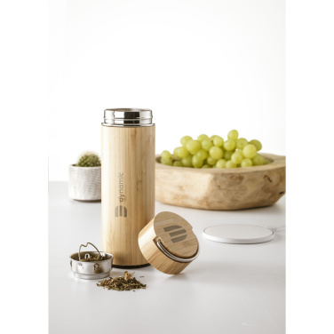 Logo trade corporate gifts image of: Nikko 330 ml bamboo thermo bottle/thermo cup