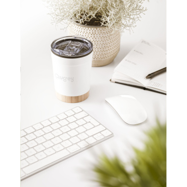 Logo trade advertising product photo of: Kobe Bamboo RCS Recycled Steel 350 ml coffee cup