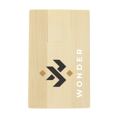 Logo trade promotional merchandise image of: CreditCard USB Bamboo 32 GB