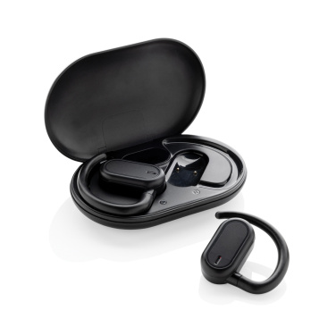 Logo trade corporate gift photo of: Fitsound RCS recycled plastic open ear TWS earbuds