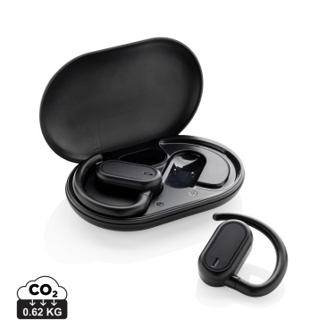 Logo trade promotional item photo of: Fitsound RCS recycled plastic open ear TWS earbuds