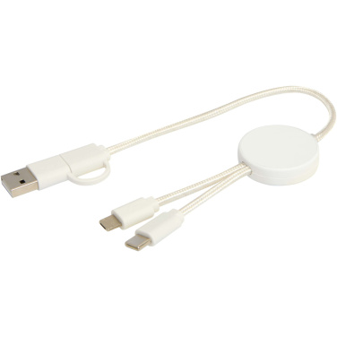 Logotrade promotional item picture of: Citala 5-in-1 recycled plastic 30 cm data sync and 27W fast charge cable