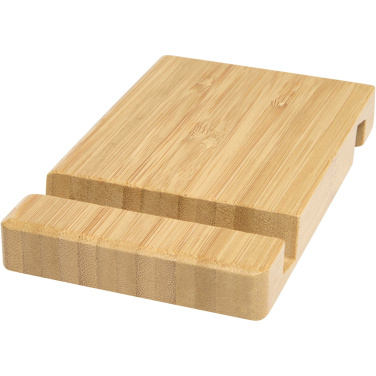 Logo trade corporate gifts image of: Bubup bamboo 2-angled tablet and phone stand