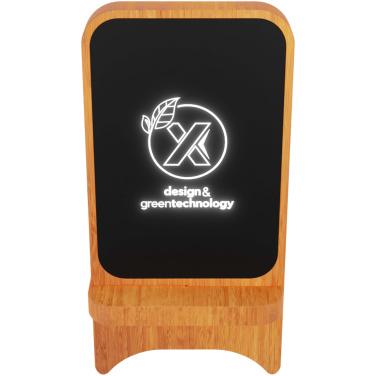 Logotrade promotional gift image of: SCX.design W16 10W light-up wireless wooden stand