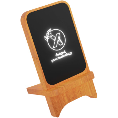 Logotrade promotional merchandise image of: SCX.design W16 10W light-up wireless wooden stand