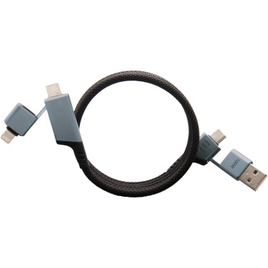 Logo trade promotional merchandise picture of: SCX.design C52 100W 4-in-1 rPET magnetic ultra fast charging cable 