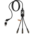 SCX.design C50 5-in-1 fast charging 100W/5A cable with digital display, Solid black