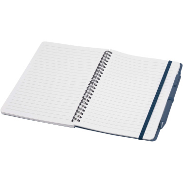 Logo trade promotional giveaways image of: Thalaasa A5 ocean-bound hard cover notebook with ballpoint pen (black ink)