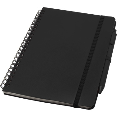 Logotrade promotional gift image of: Thalaasa A5 ocean-bound hard cover notebook with ballpoint pen (black ink)