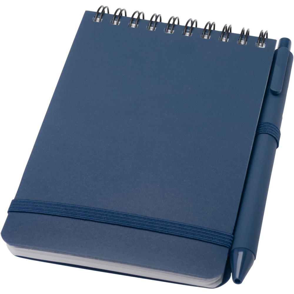 Logo trade promotional gifts image of: Thalaasa A6 hard cover ocean-bound notebook with ballpoint pen (black ink)