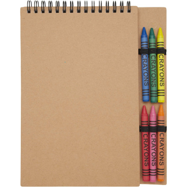 Logotrade advertising product picture of: Doodle A5 spiral soft cover notebook and crayon set