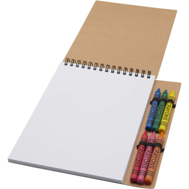 Logo trade promotional merchandise image of: Doodle A5 spiral soft cover notebook and crayon set