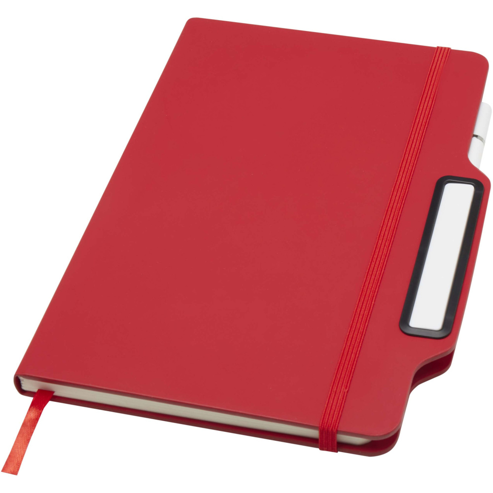 Logo trade promotional merchandise photo of: Nexus A5 hard cover notebook with pen and pencil combo (black ink)