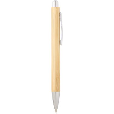 Logotrade promotional merchandise picture of: Oblys bamboo ballpoint pen and mechanical pencil set (black ink)