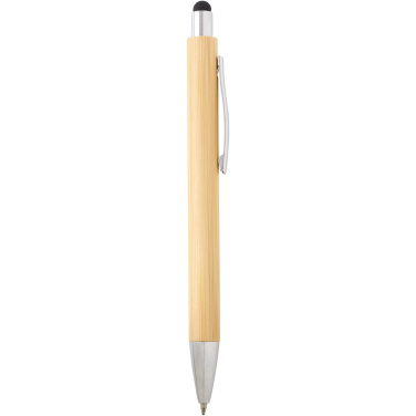 Logotrade advertising product picture of: Oblys bamboo ballpoint pen and mechanical pencil set (black ink)