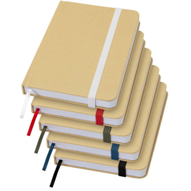 Logo trade promotional items image of: Reed A6 recycled hard cover notebook with plain pages