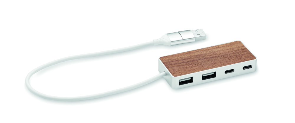 Logo trade promotional merchandise photo of: USB hub 4 ports 27,5 cm