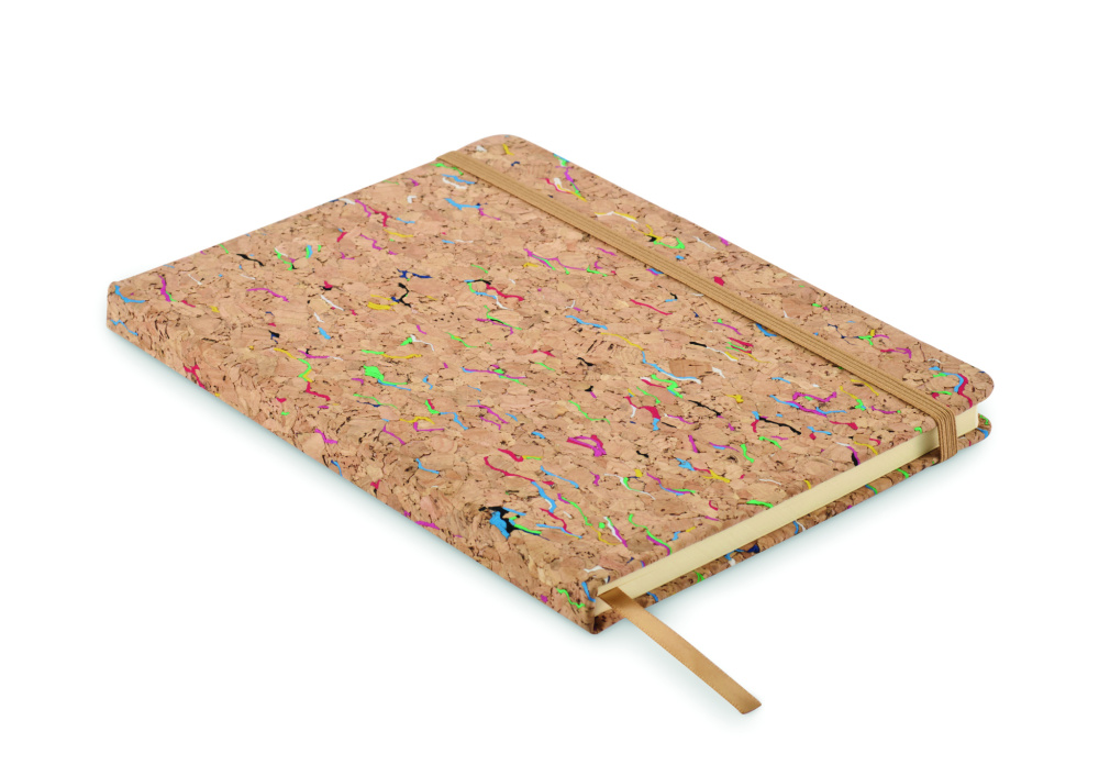 Logo trade promotional giveaways picture of: A5 cork coloured notebook