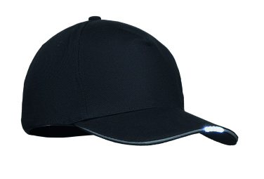 Logo trade promotional giveaways image of: 5 panel LED cotton cap 220gr/m²