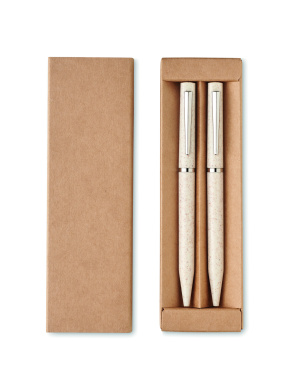 Logotrade promotional item picture of: Wheat straw/ABS twist pen set